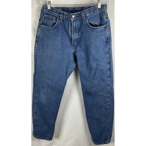 Carhartt Relaxed Fit Flannel Lined Denim Blue Work Jeans Mens 34x32 Cold Weather